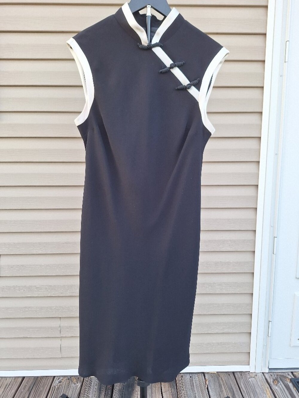 90's Vintage Evan-Picone Cheongsam Style Sheath Dress Sz 14